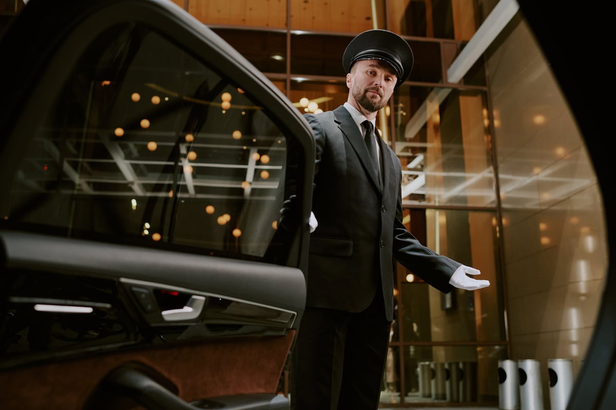 Professional chauffeur in uniform