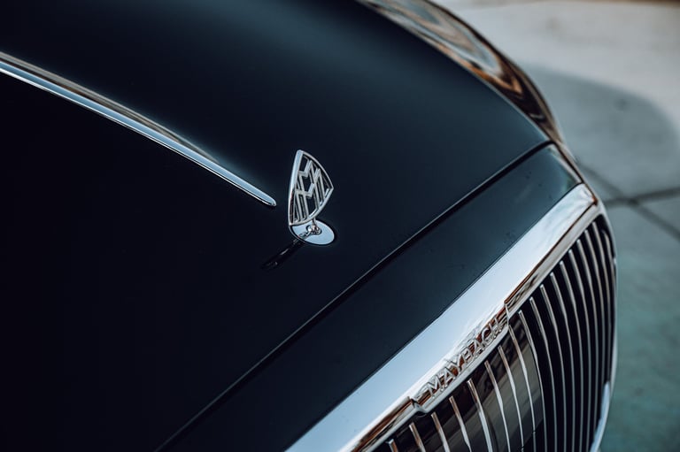 Maybach chrome badge close-up